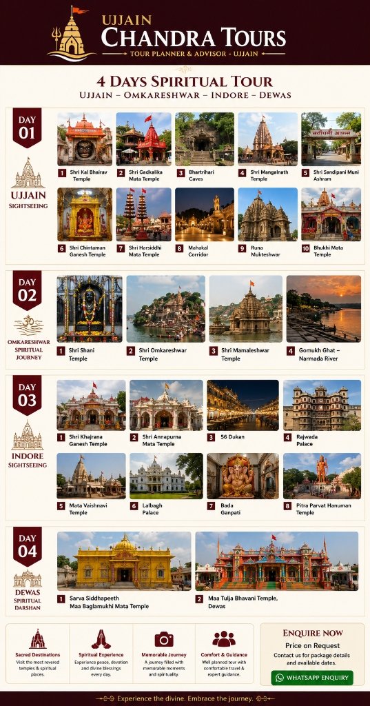 4 Days Ujjain Omkareshwar Indore Dewas Spiritual Tour
